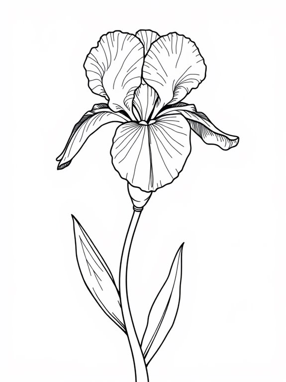 iris flower stem illustration