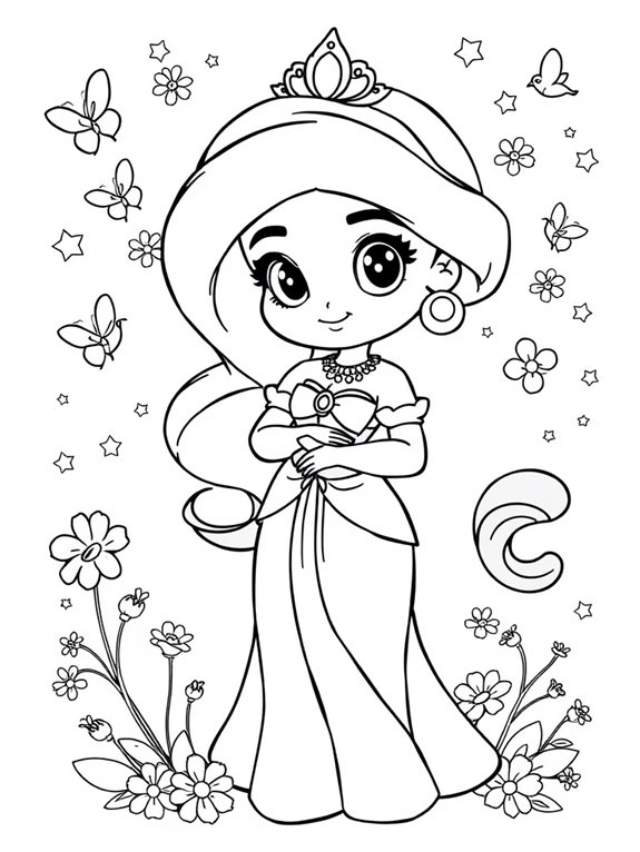 jasmine character coloring page