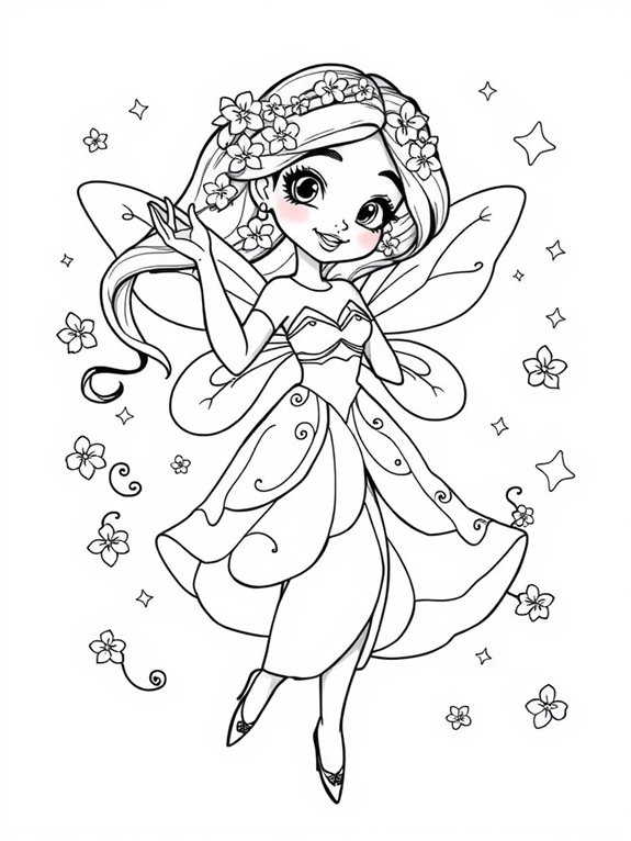 jasmine fairy coloring page