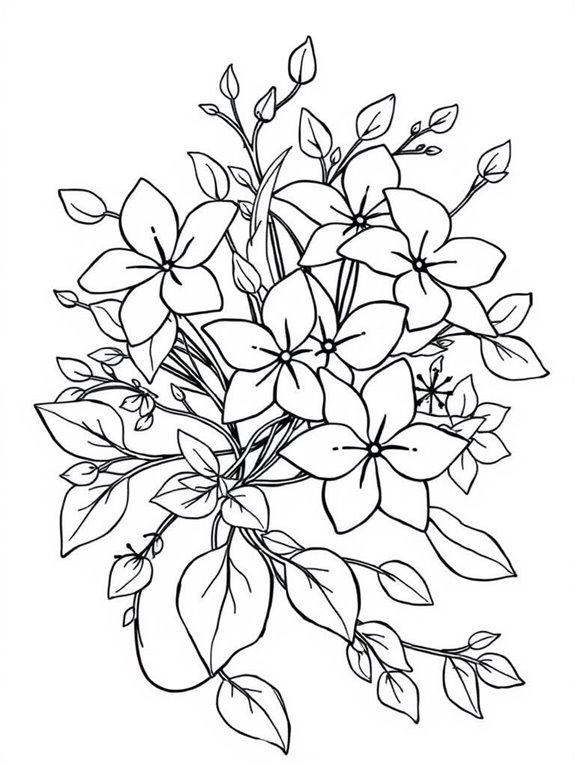 jasmine flower coloring activity