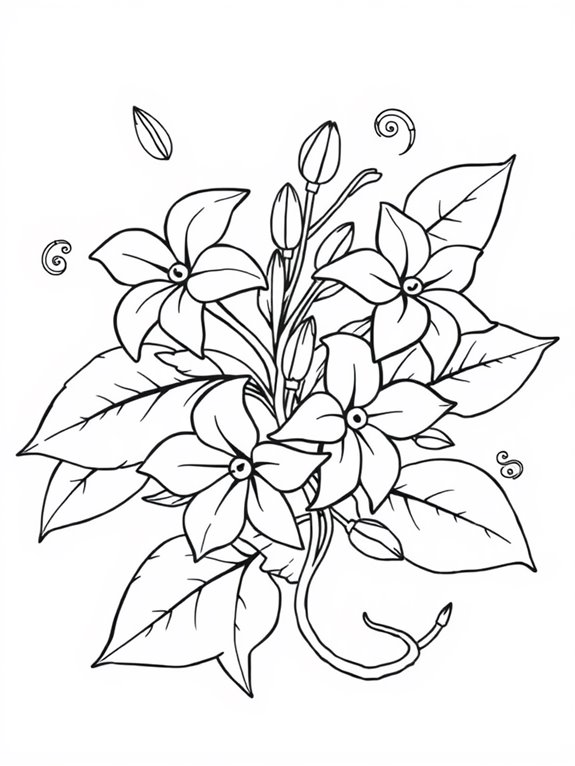 jasmine flower coloring page