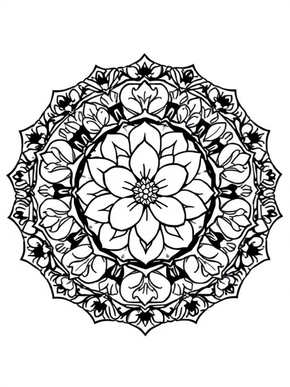 jasmine mandala coloring page