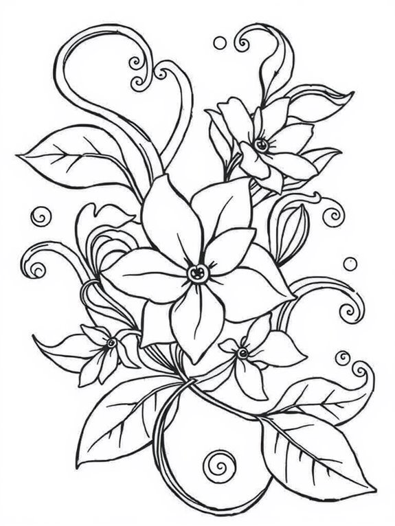 jasmine themed coloring page design