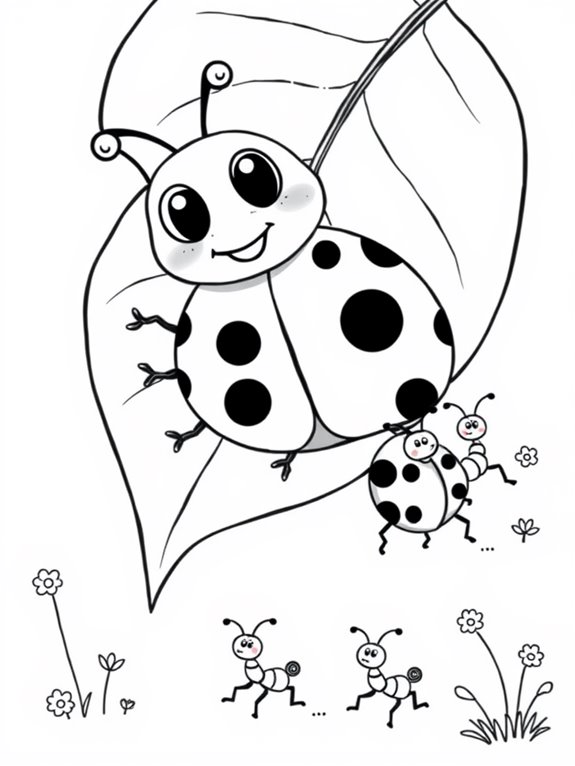 joyful ladybug and ants