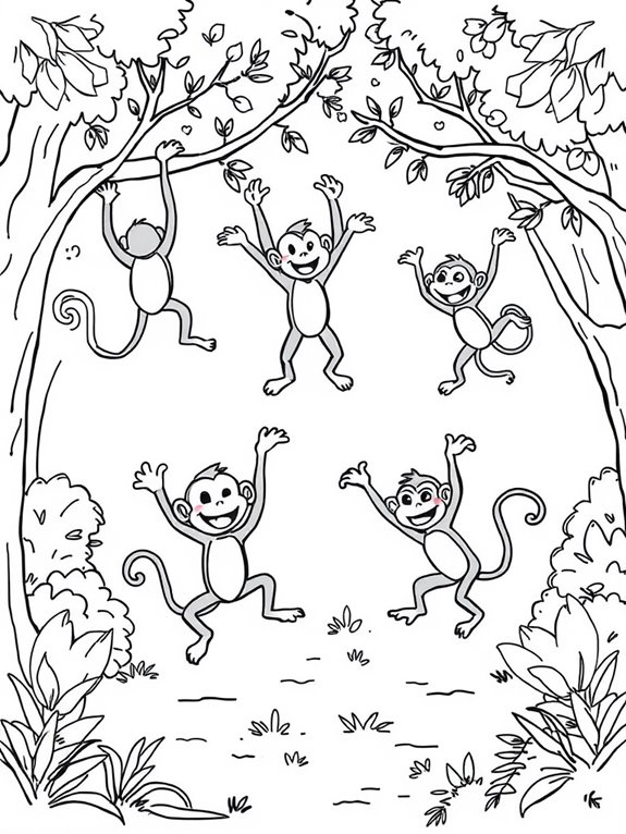 joyful monkeys dancing playfully