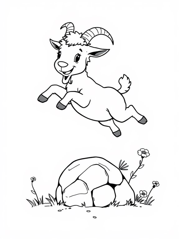 jumping goat coloring page