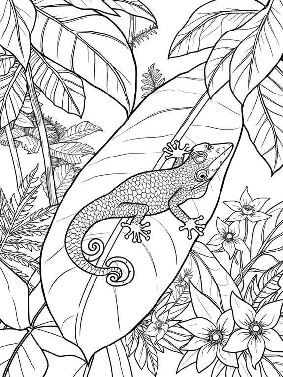 jungle gecko coloring page