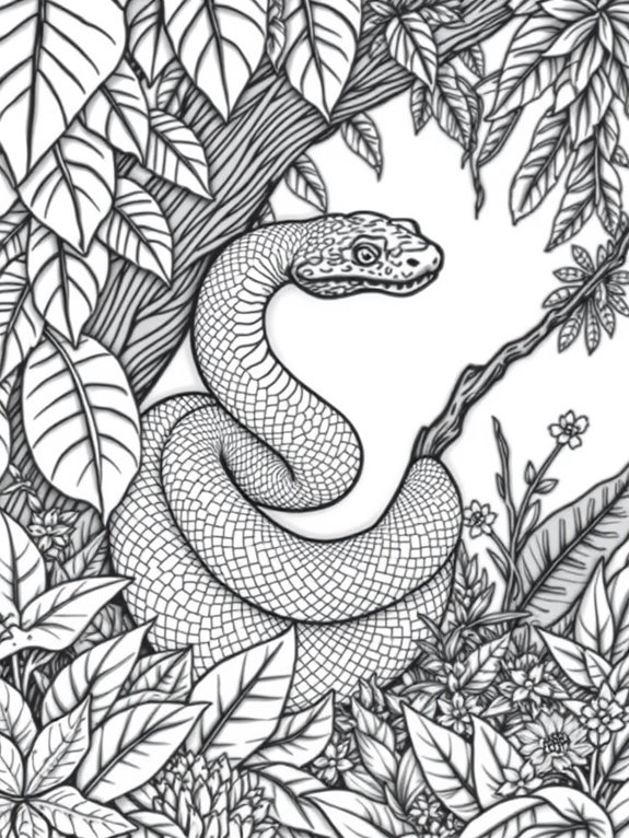 jungle snake coloring page