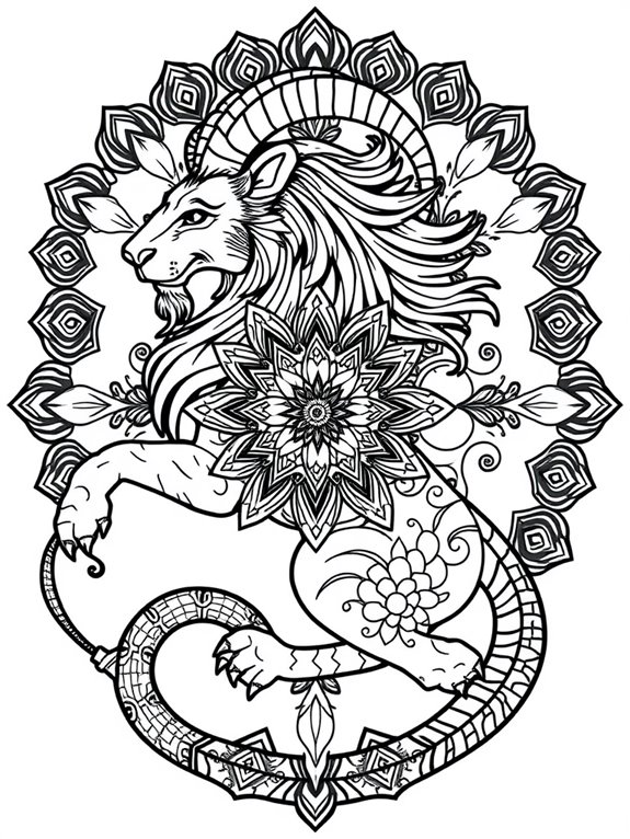 kaleidoscopic chimera coloring page