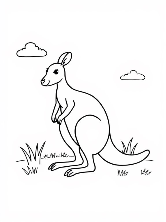 kangaroo coloring page design