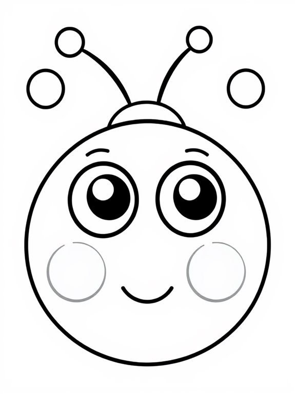 ladybug faces coloring page