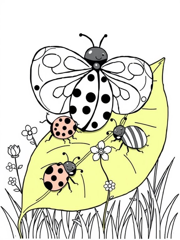 ladybug family coloring activity