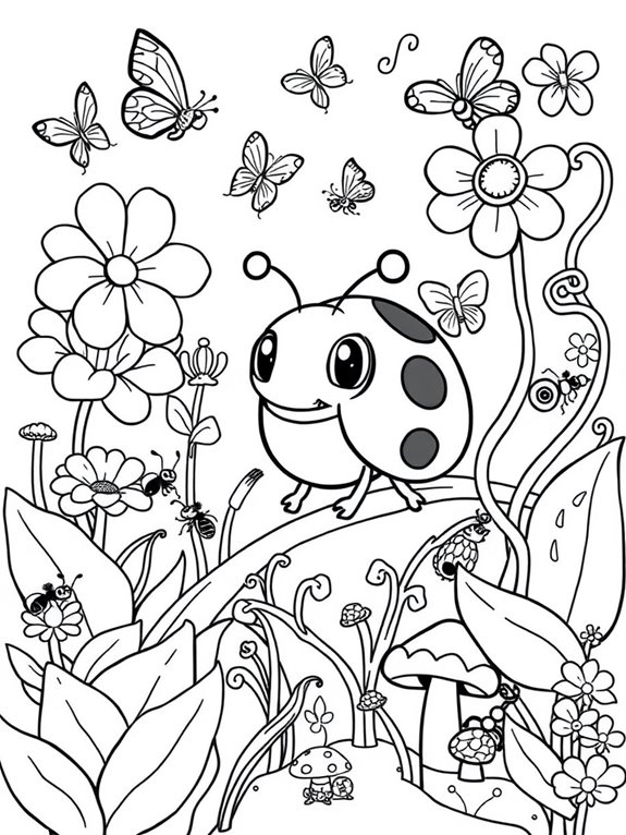 ladybug garden coloring fun