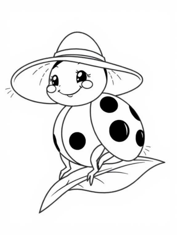 ladybug wearing sun hat