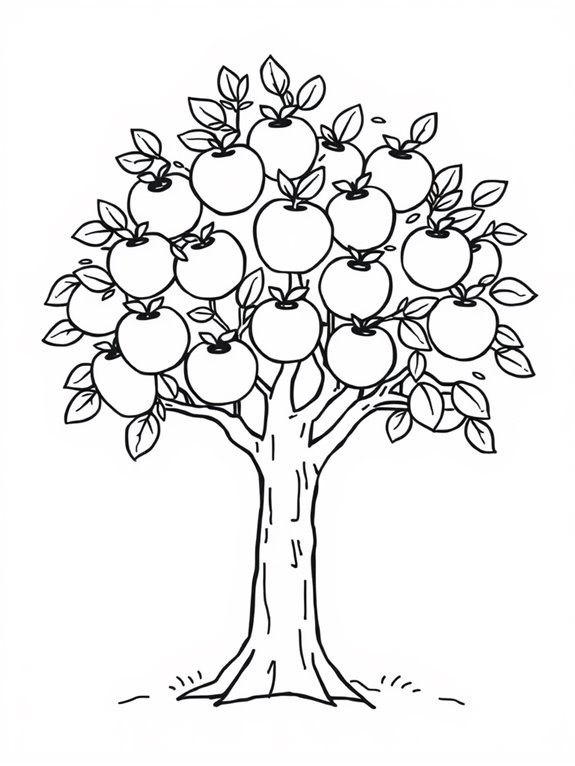 large apples coloring page