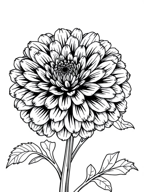 large marigold flower outline