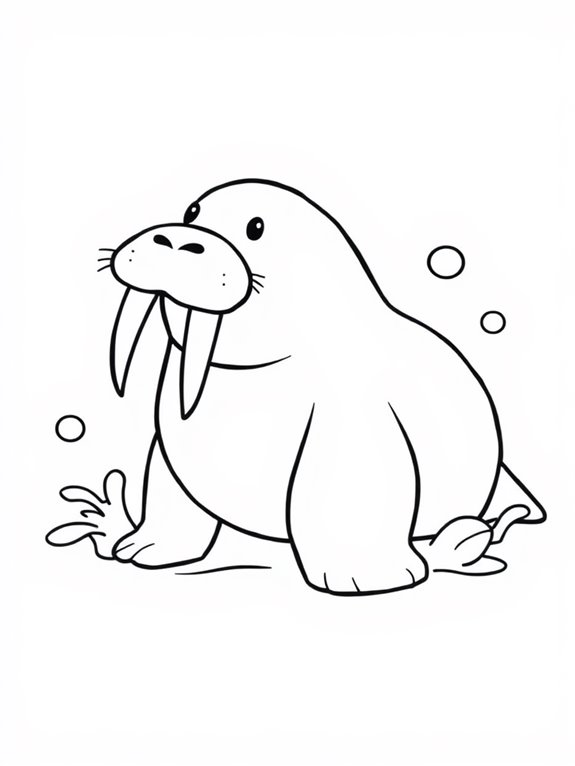 large outline walrus coloring page