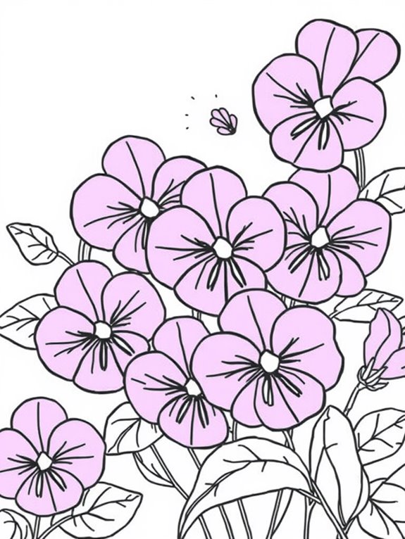 large violet flower coloring page