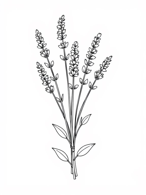 lavender bouquet coloring page