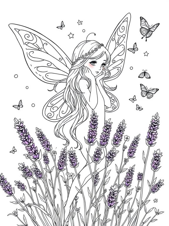 lavender fairy coloring page