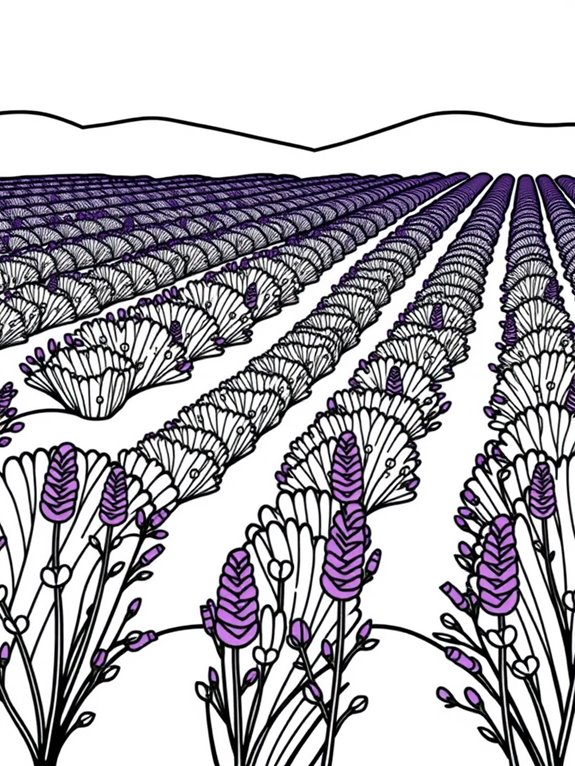 lavender field coloring page