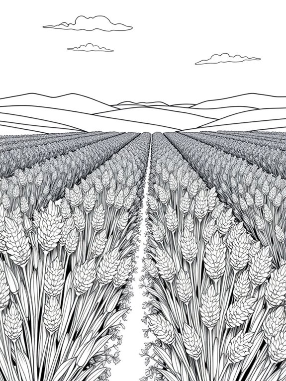 lavender field coloring page