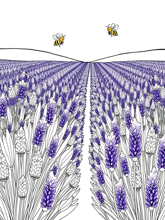 lavender field with bees