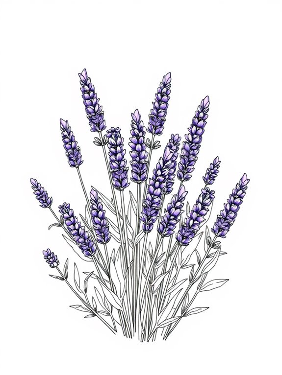 lavender flower coloring activity