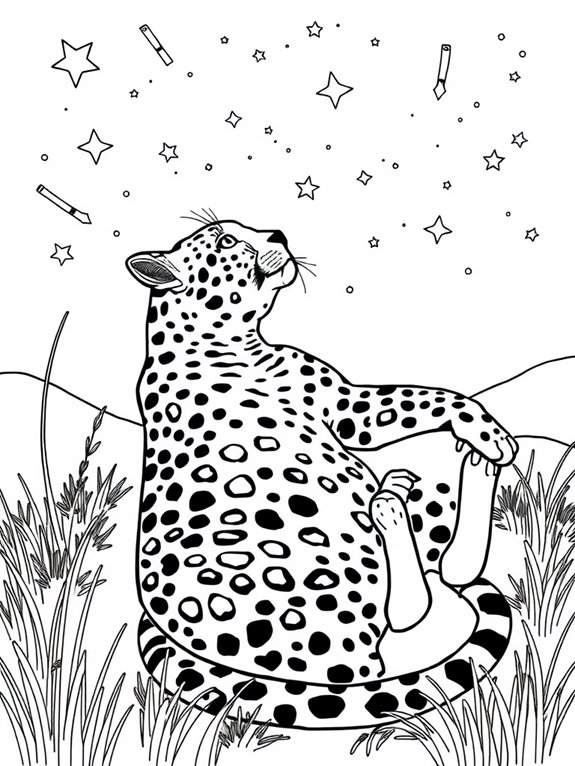 leopard gazing at stars