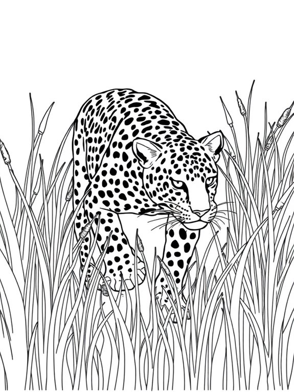 leopards in tall grass