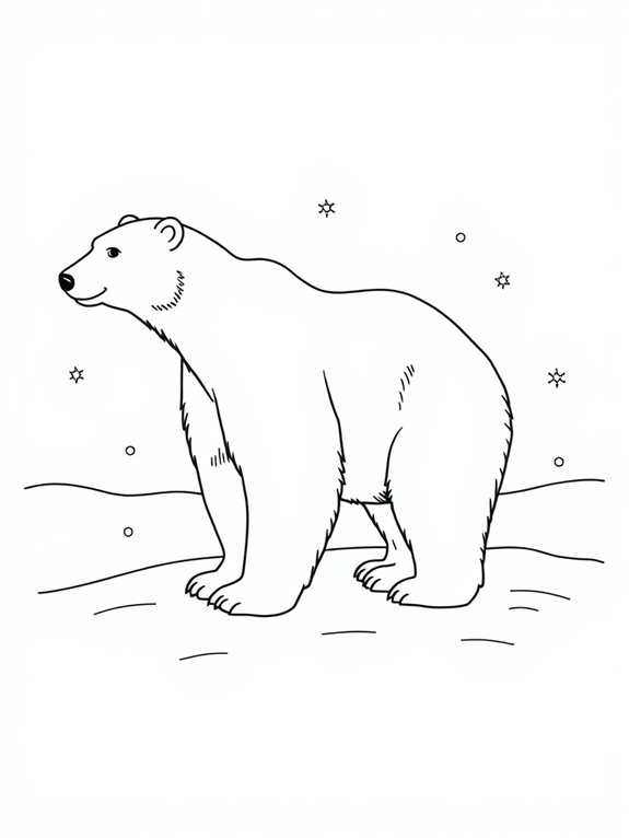 line art polar bear