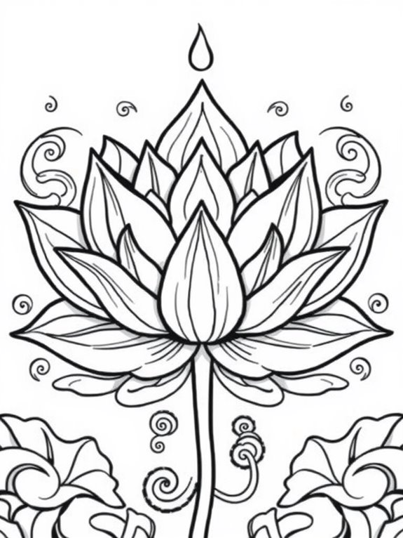 lotus flower coloring page