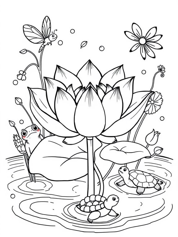 lotus flower coloring page