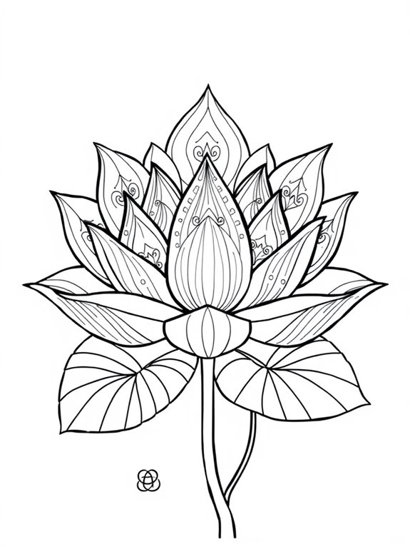 lotus flower coloring page