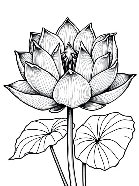 lotus flower coloring page