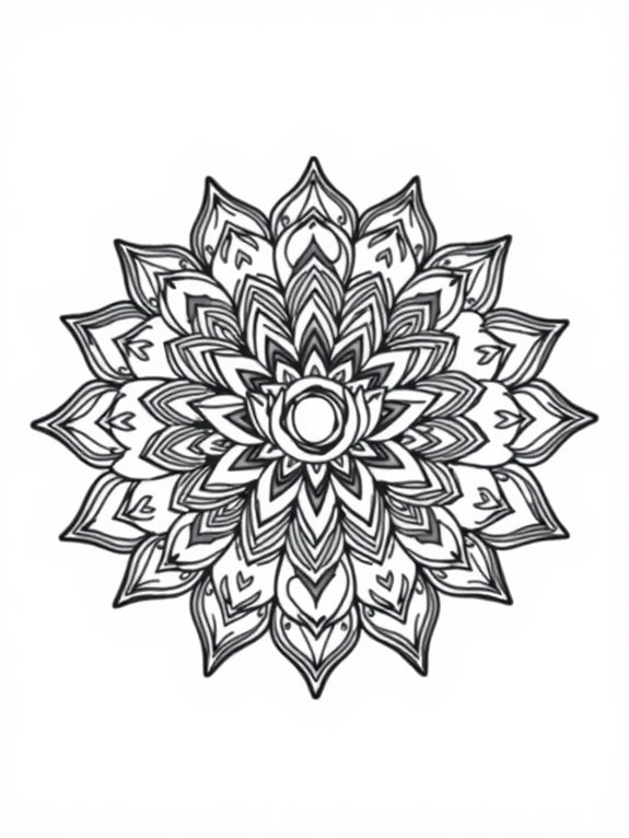 lotus mandala coloring design