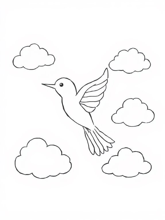 lovebird soaring through clouds