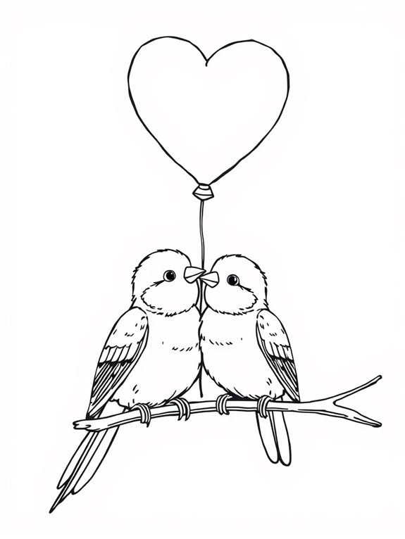 lovebird with balloon illustration