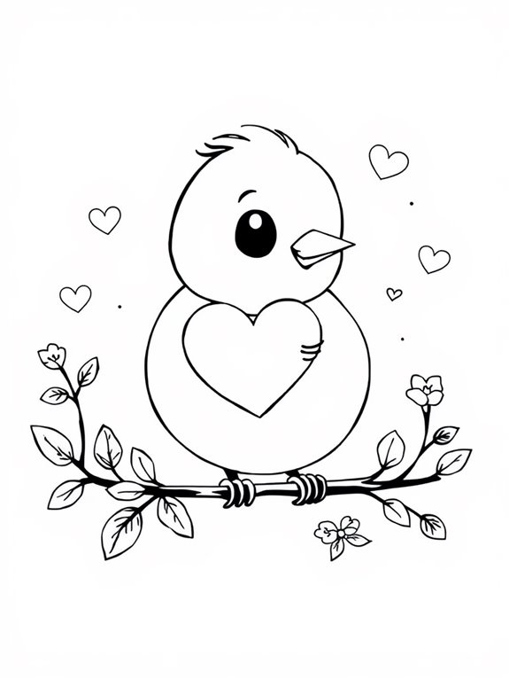 lovebird with love note