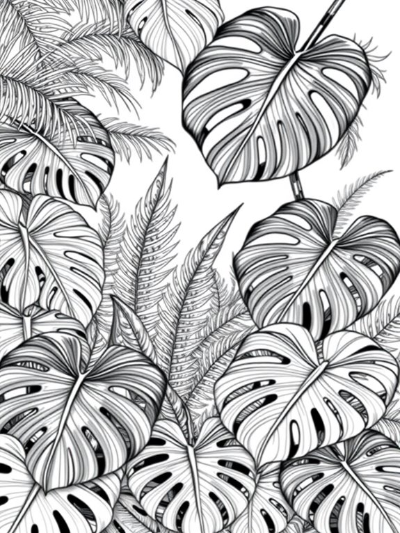 lush monstera foliage illustration