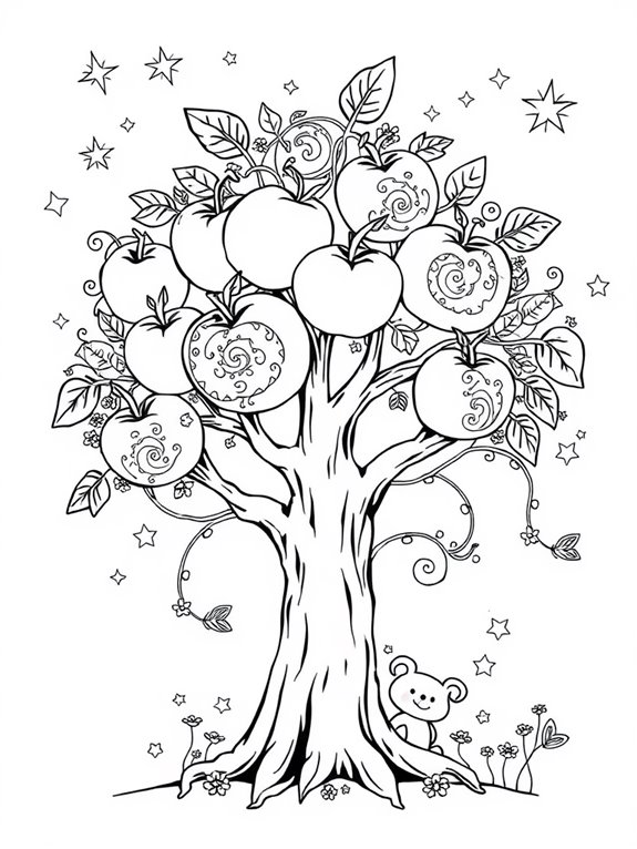 magical apple tree illustration