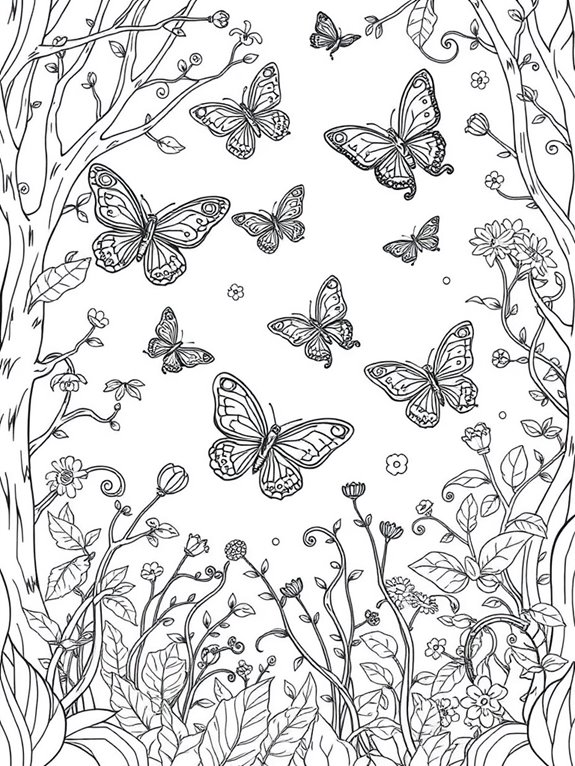 magical butterfly coloring page