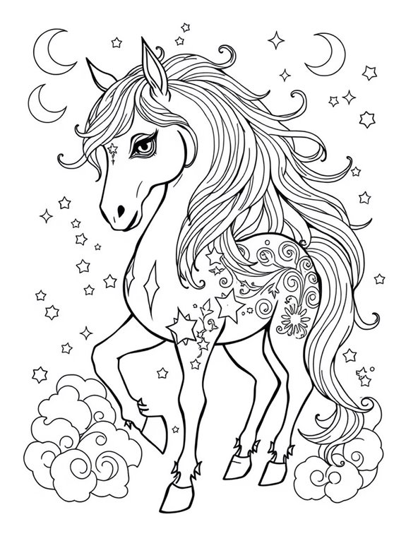 magical celestial horse coloring