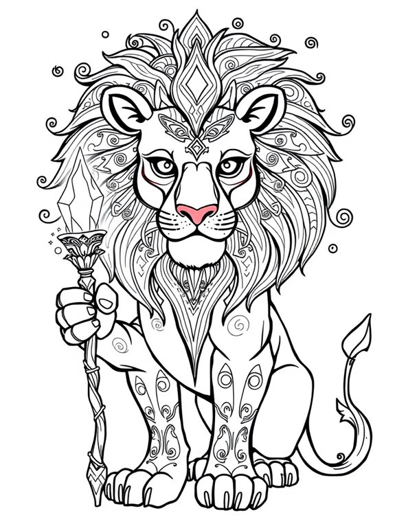 magical lion with staff