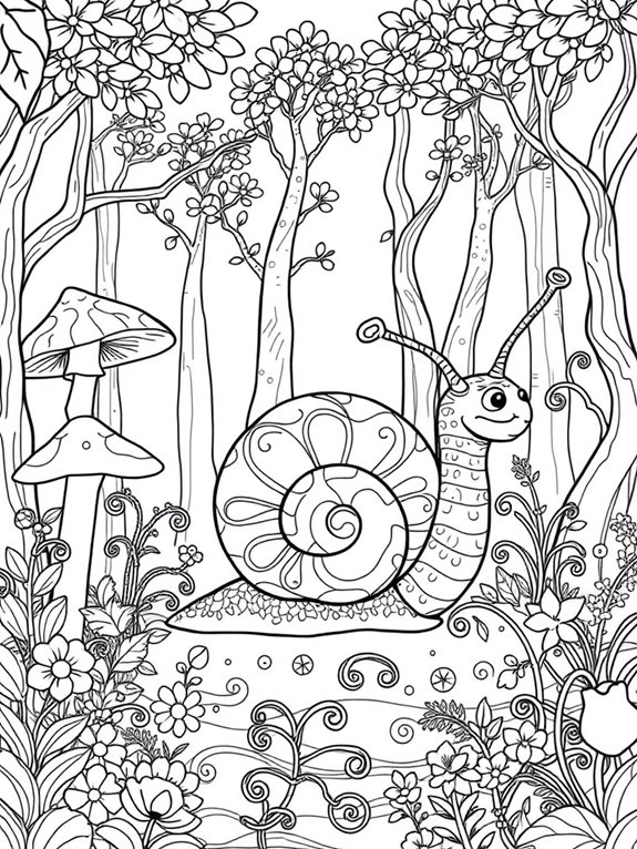 magical snail in forest