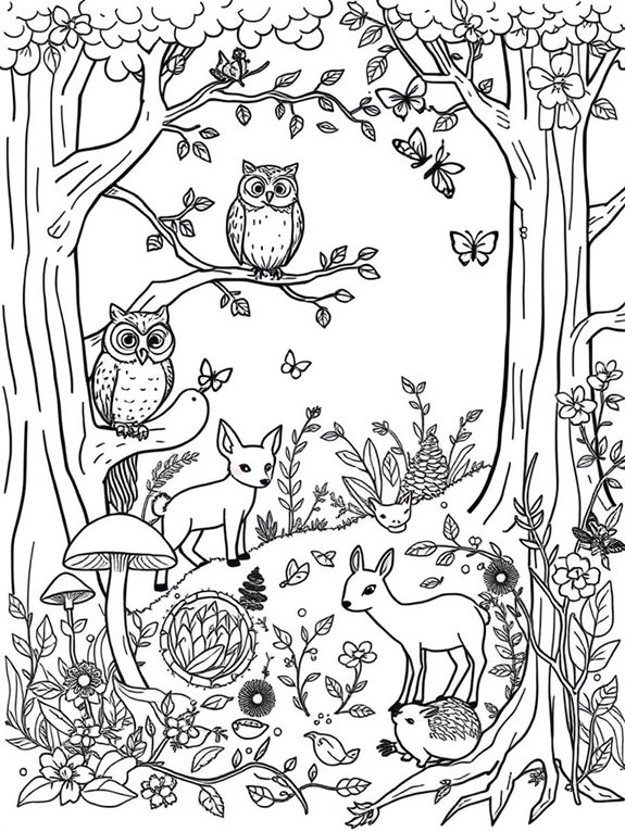 magical woodland creature coloring