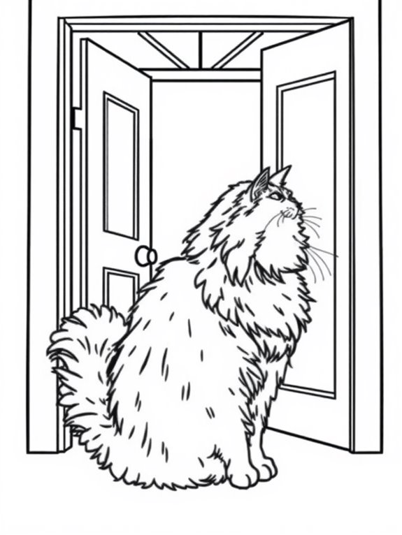 maine coon door scene