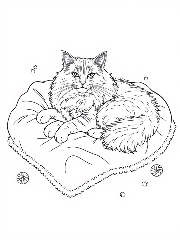 maine coon on blanket