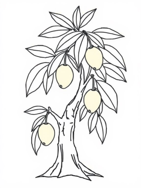 mango tree coloring page