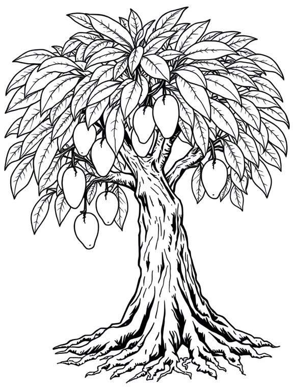 mango tree coloring page